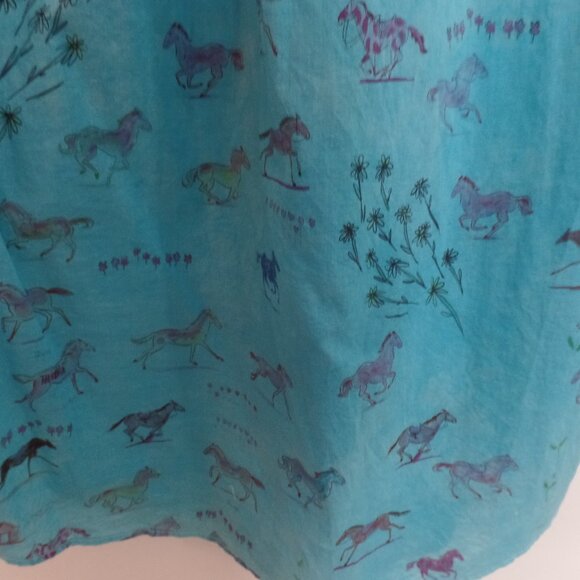 MOTHER The New To Town Horse Anthropologie  Turquoise Shirt Tunic  Dress - Picture 4 of 9